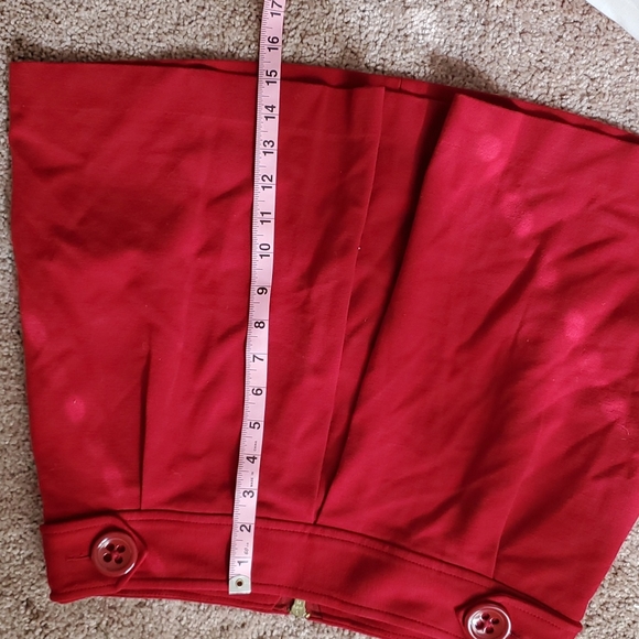 Express Design Studio Red Pleated Mini Skirt - Size 8 - Picture 4 of 7
